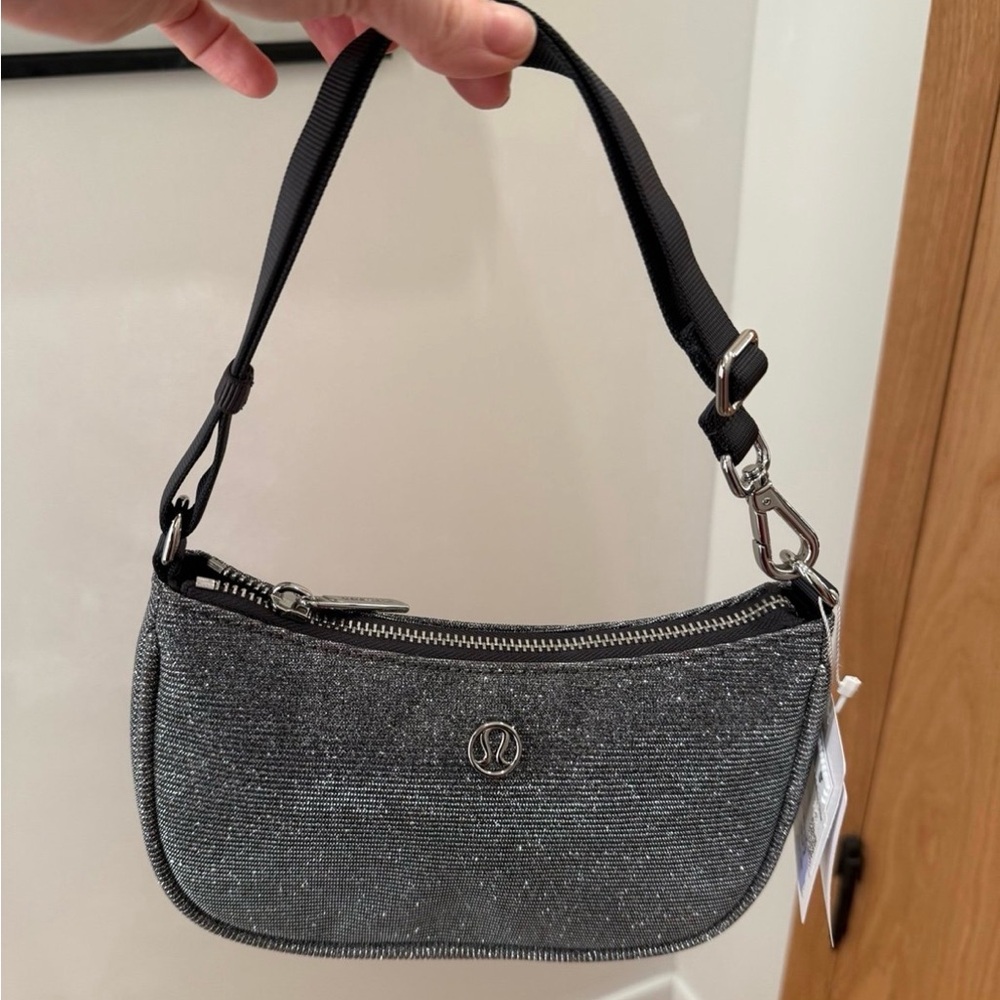 Lululemon Athletica Silver Glitter Shoulder Bag